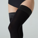 Sorte selvsiddende Plus Size strømper - Helsinki 60 denier