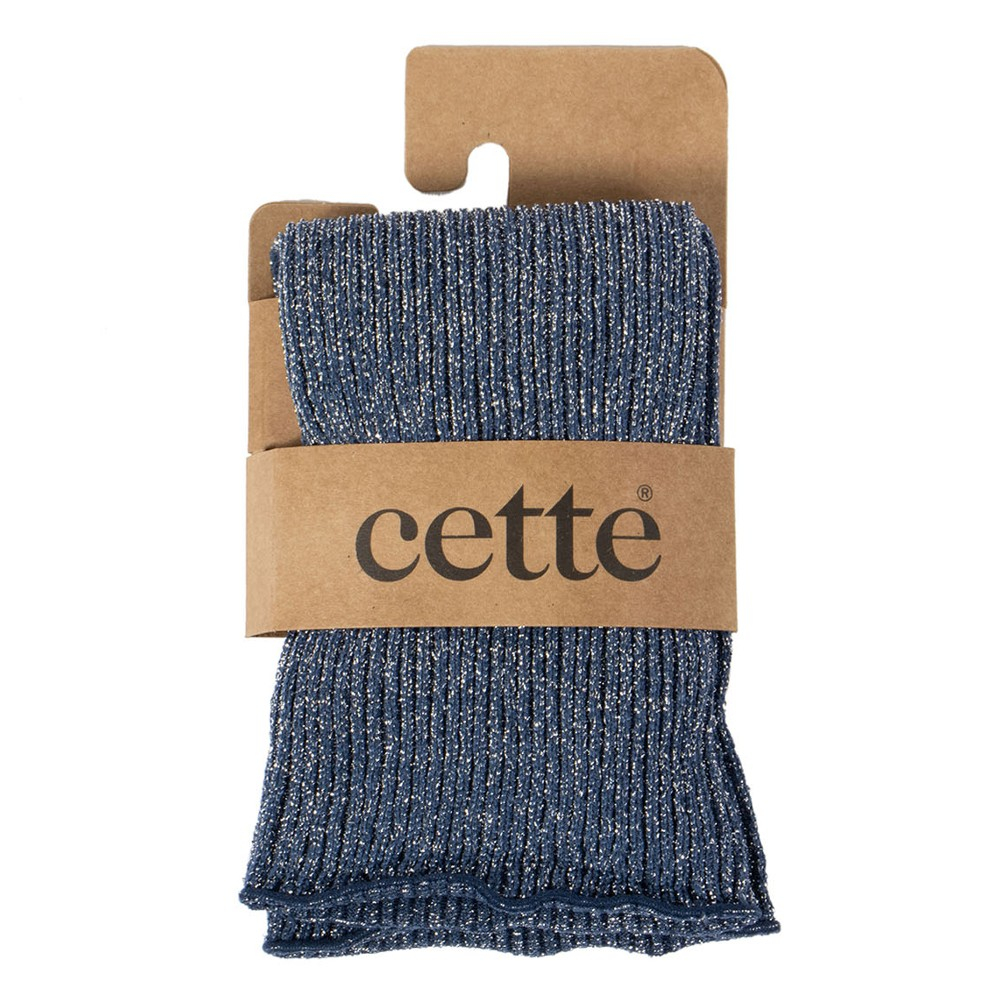 Glitter rib strømper - Petrol fra CETTE