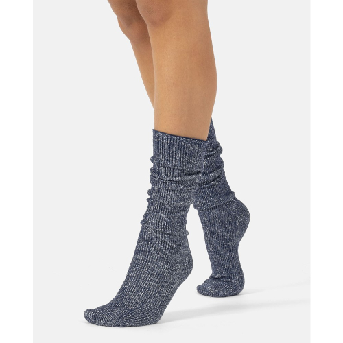 Glitter rib strømper - Petrol fra CETTE