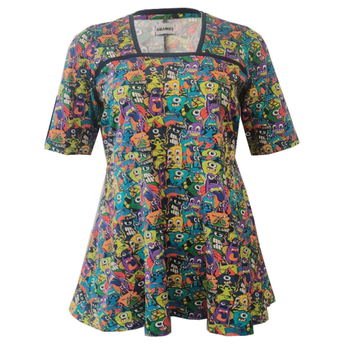 Keiko Monster. Bluse i store størrelser fra Amamiko