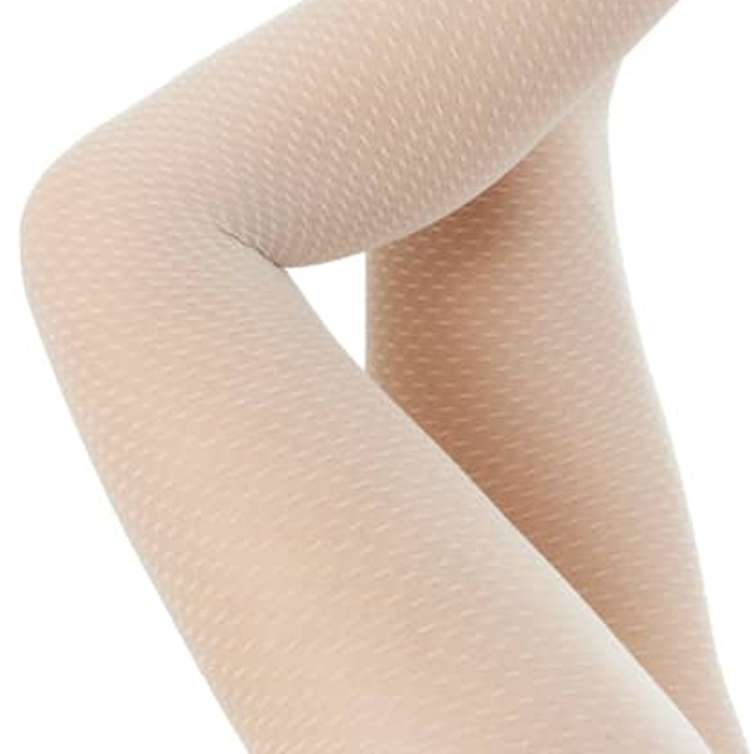 Offwhite strømpebukser med små tern - 96377 fra Festival Strømper