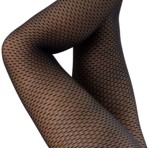 Sorte strømpebukser med små tern - 96377 fra Festival Strømper