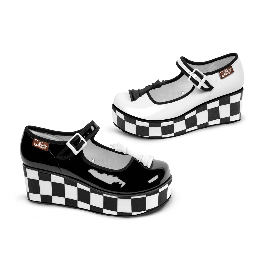 Check Mates Platform Sko fra Hot Chocolate Design
