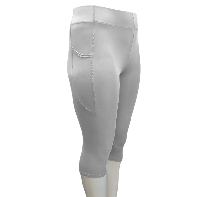 Hvide Plus Size Capri Leggings Med Lomme Festival 550