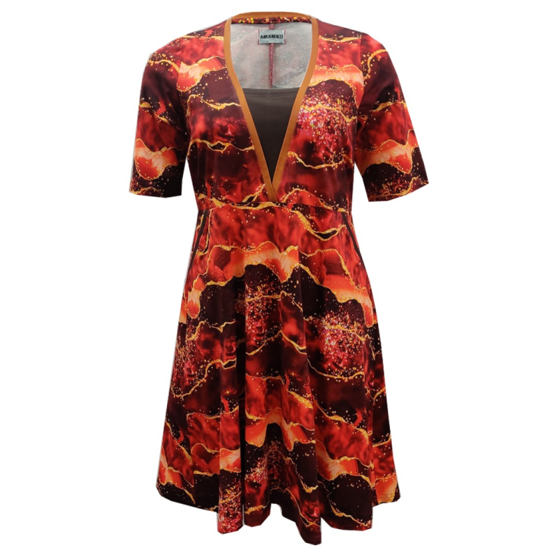 Billede af Plus size kjole - Ama Red Hot Lava
