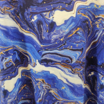 Blå plus size kjole med marmor mønster. Tulla Blue Marble