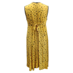 Gul plus size sommerkjole med sorte prikker. Moon Yellow Dot