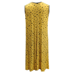 Gul plus size sommerkjole med sorte prikker. Moon Yellow Dot