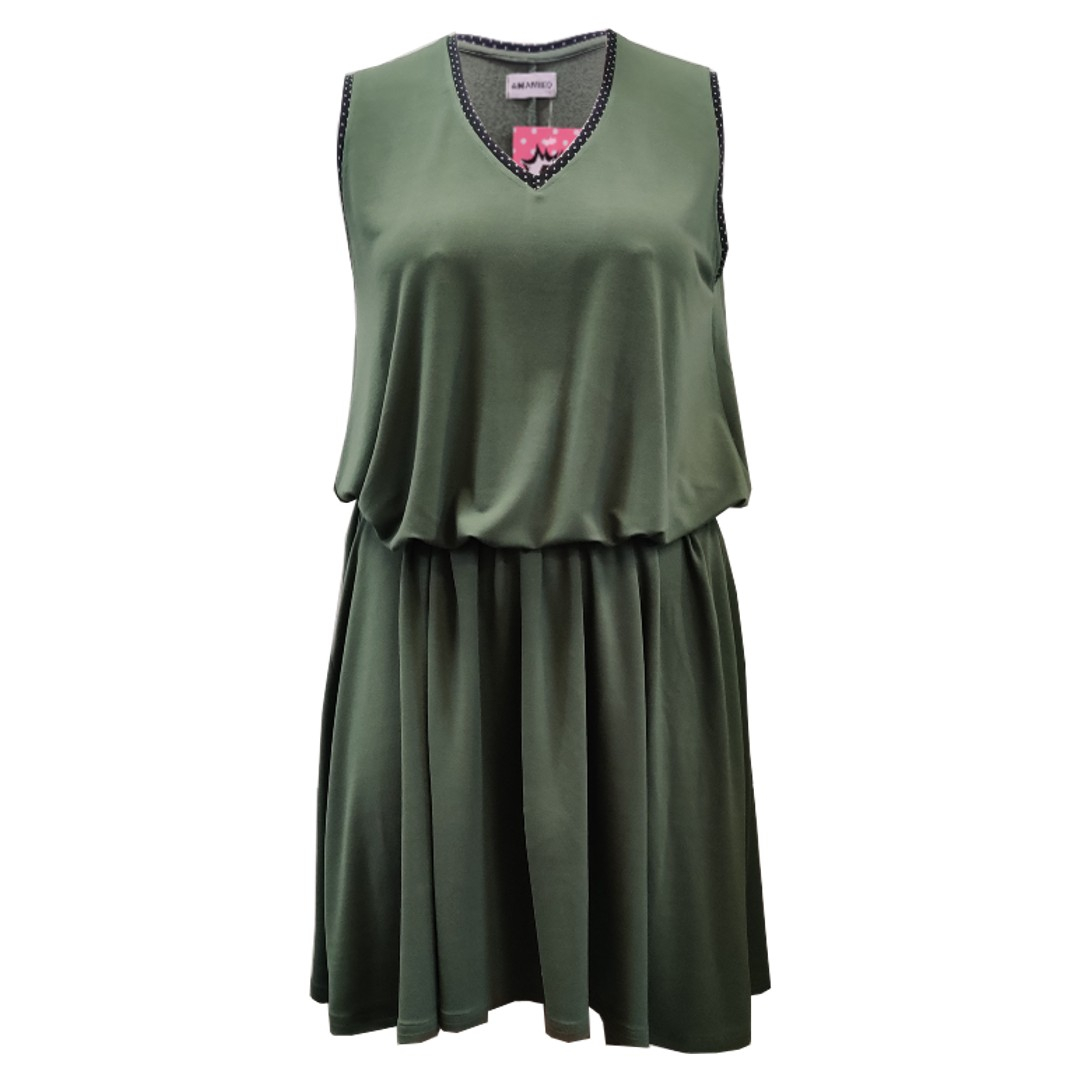 Grøn plus size sommerkjole i modal. Moon Soft Moss