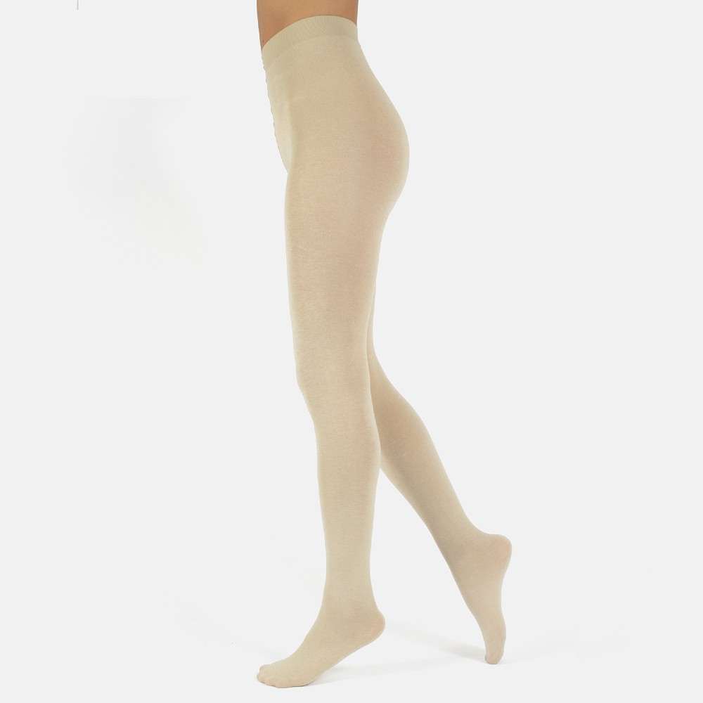 Oyster White Lima Cashmere Wool 150 denier - Cremefarvet vinter strømpebukser