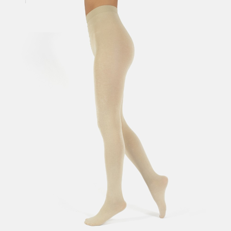 Billede af Oyster White Lima Cashmere Wool 150 denier - Cremefarvet vinter strømpebukser