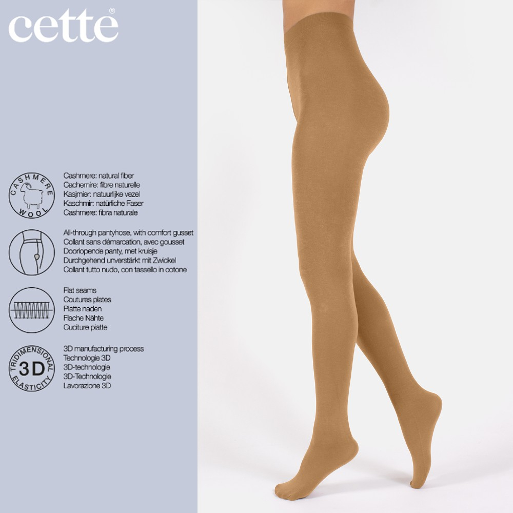 Wood Smoke Lima Cashmere Wool 150 denier - Nude vinter strømpebukser