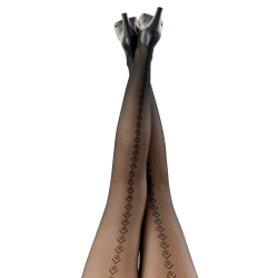 Sorte strømpebukser med små pile - 96381 fra Festival Strømper