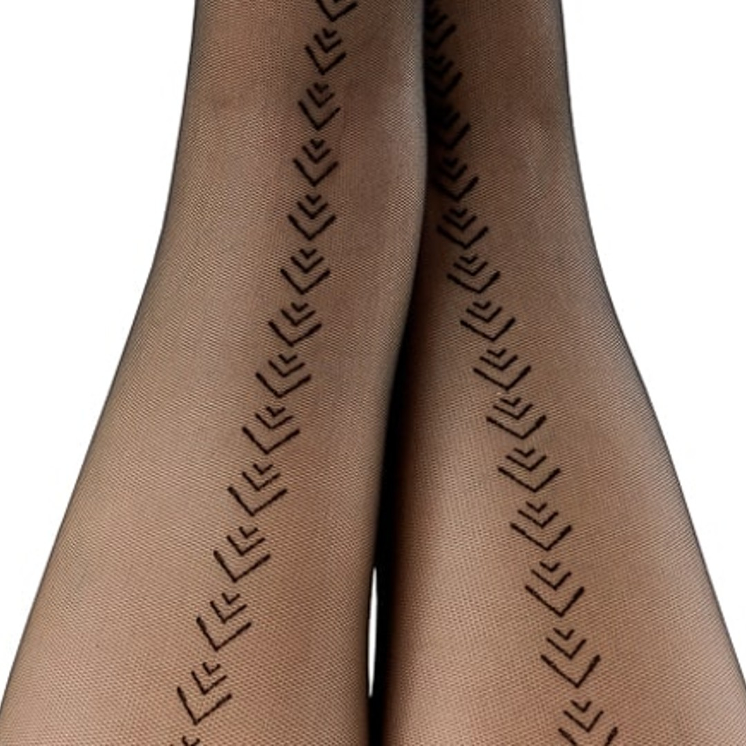 Sorte strømpebukser med små pile - 96381 fra Festival Strømper