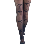 Black Bow Back Seam Retro PLUS SIZE Strømpebukser fra Pamela Mann