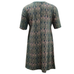 Mint plus size kjole i A-form med påfugle. Tulla Mint Baroque