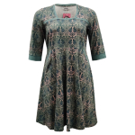 Mintgrøn plus size kjole med empiresnit. Genkei Mint Baroque