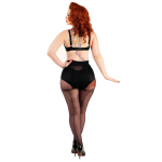 Sorte retro strømpebukser med søm i store størrelser