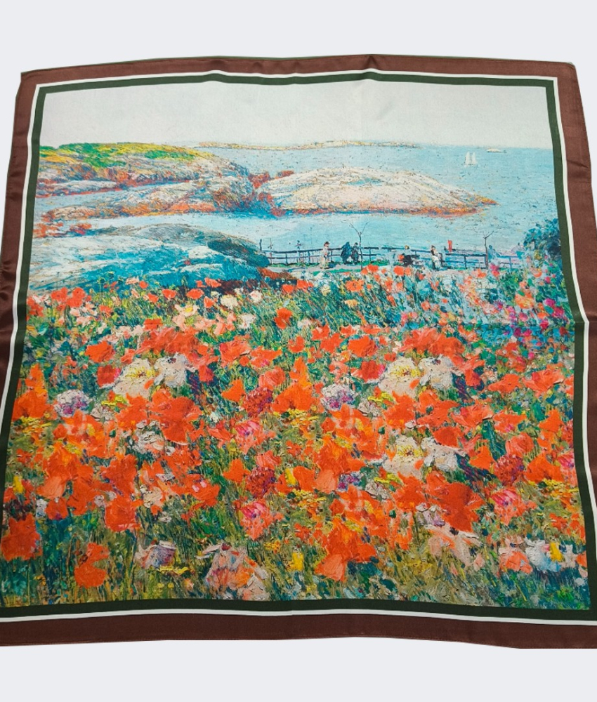 Silke Tørklæde 68 cm. x 68 cm. | Flower Field