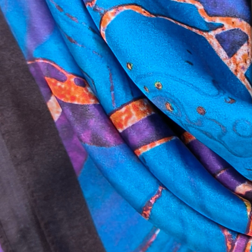 Silke Tørklæde 68 cm. x 68 cm. | Blue Stone