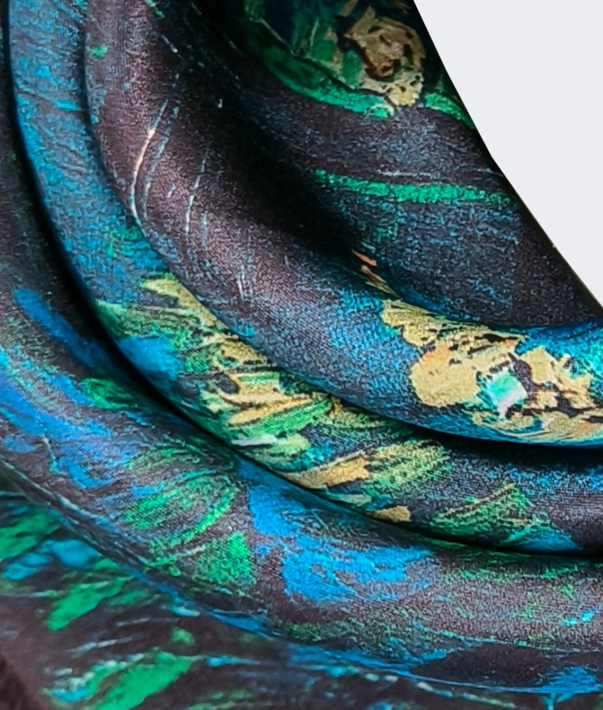 Silke Tørklæde 68 cm. x 68 cm. | Green Night