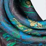 Silke Tørklæde 68 cm. x 68 cm. | Green Night