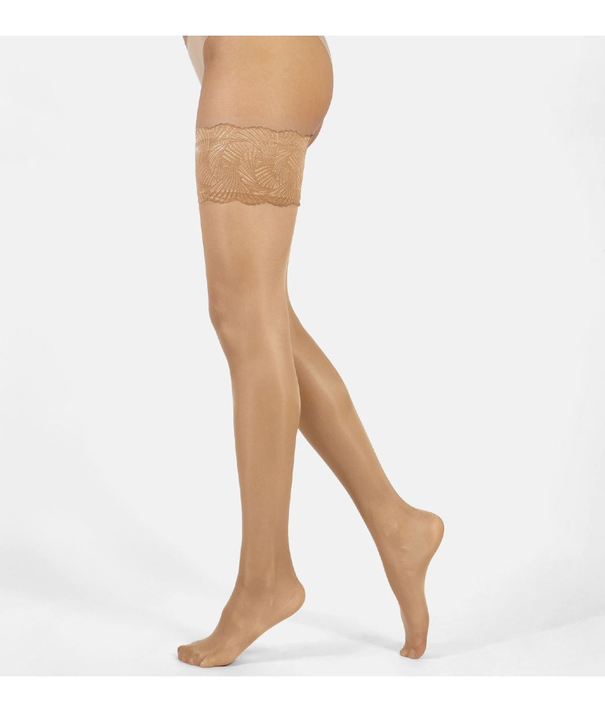 Nude selvsiddende Plus Size strømper - Versailles 20 denier