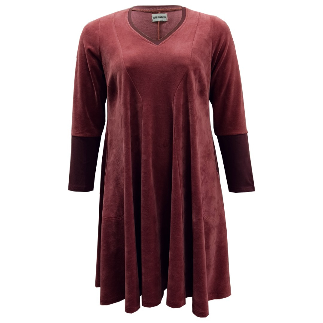 Løs plus size velour kjole - Emi Rosa Velvet