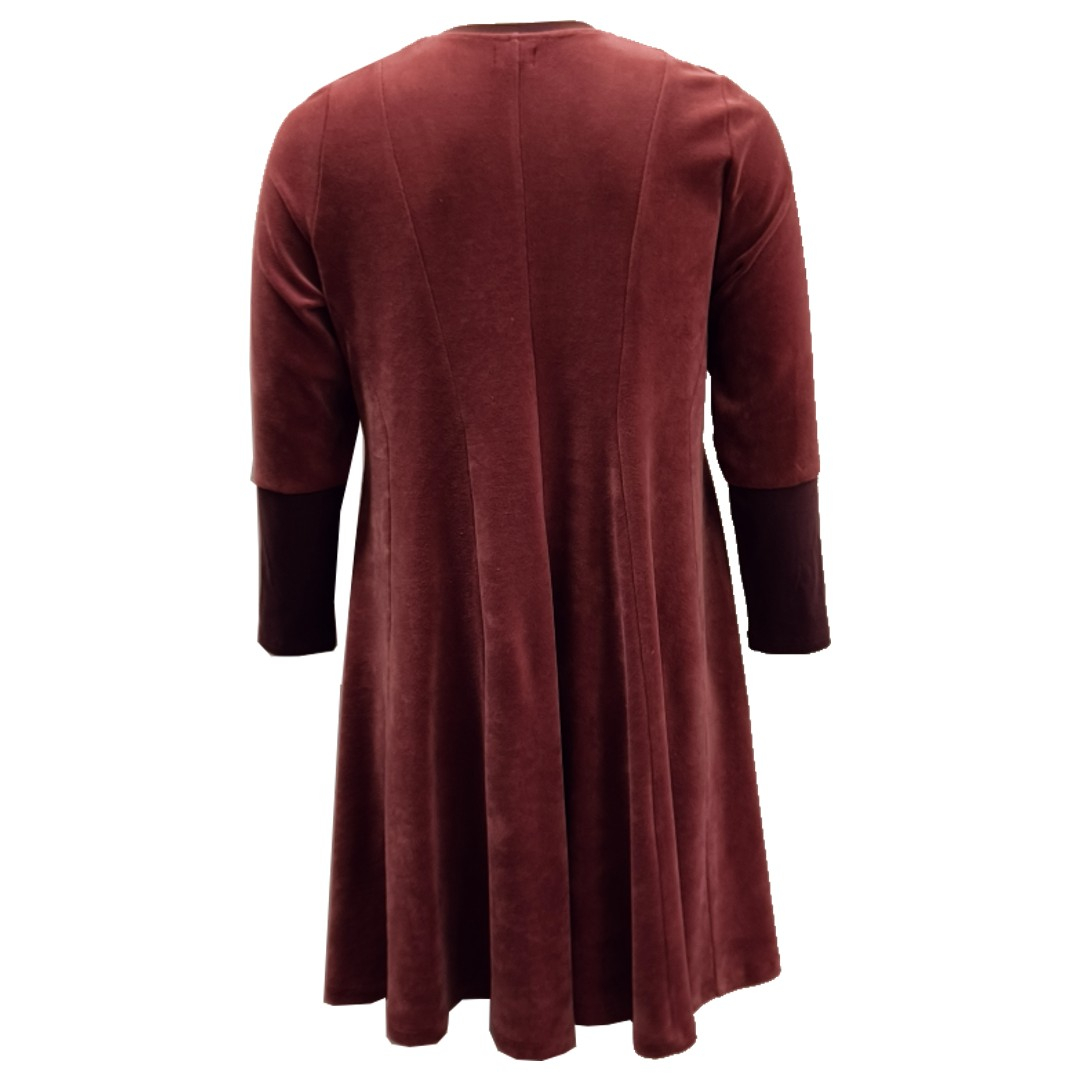Løs plus size velour kjole - Emi Rosa Velvet