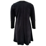 Sort plus size velour kjole med A-form - Tokyo Black Velvet