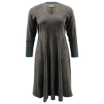Grå plus size velour kjole med lange ærmer - Dana Grey Velvet