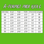 Størrelsesguide A-formet plus size midi kjole fra Amamiko