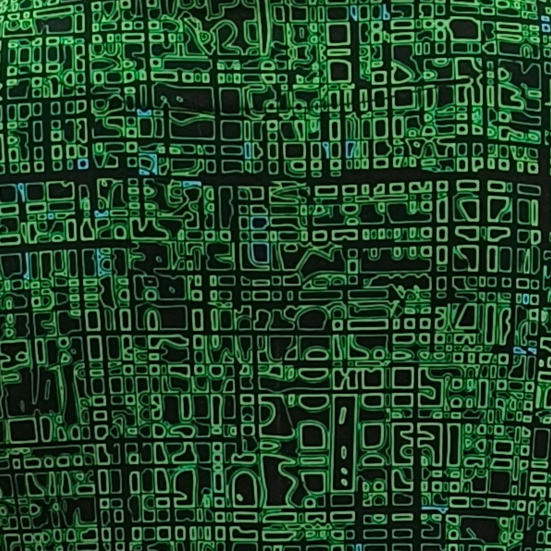 Sort plus size kjole i A-form med grønne detaljer - Saki Matrix