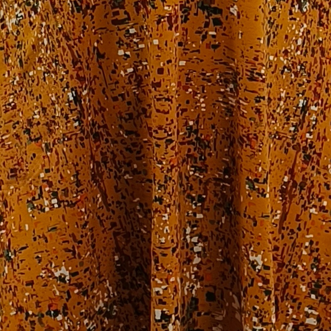 Karrygul plus size kjole med farverige nister. Bika Curry Tassels