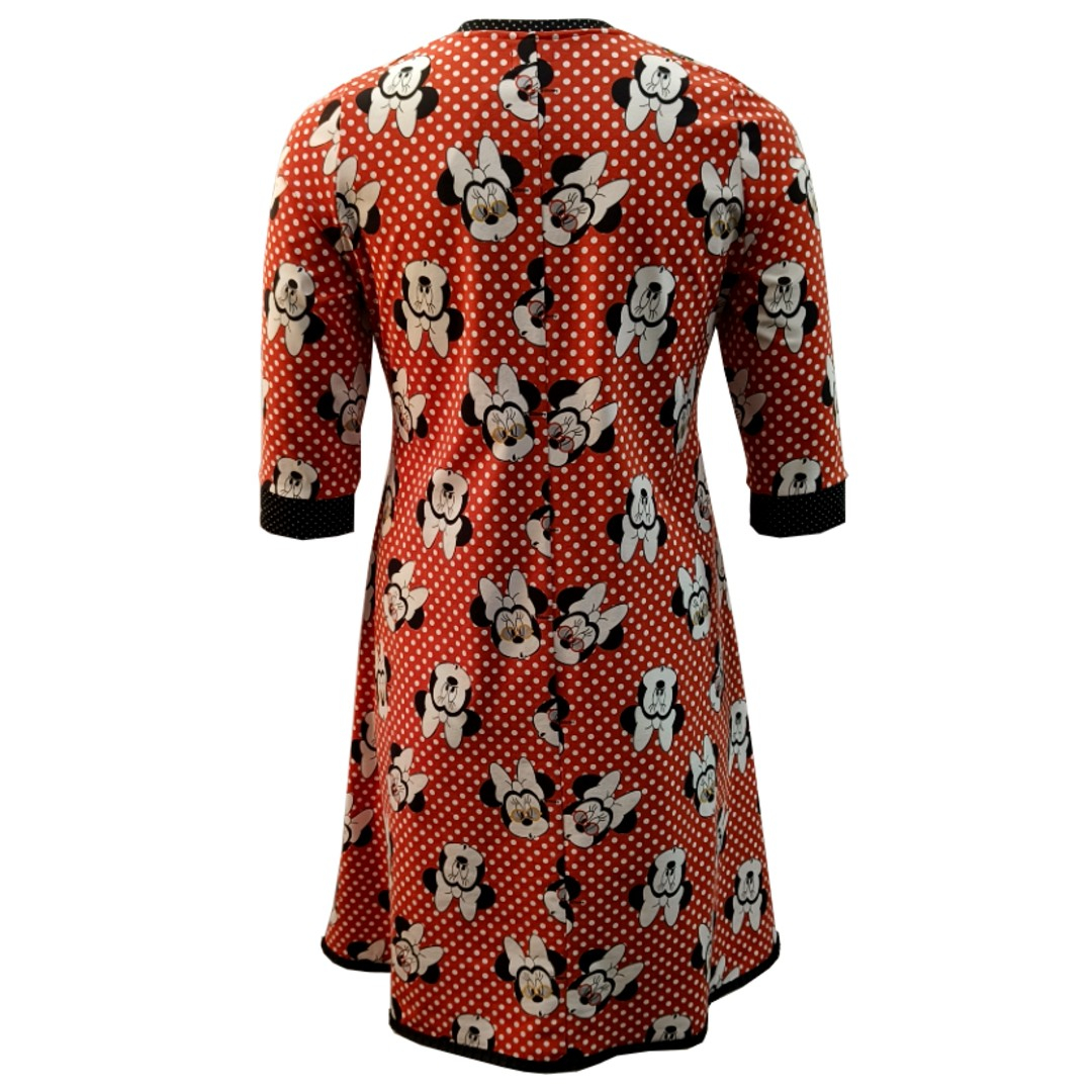 Rød A-formet Plus size kjole med prikker- Tulla Red Mouse