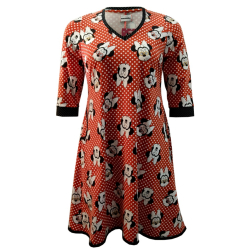 Rød A-formet Plus size kjole med prikker- Tulla Red Mouse