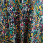 Turkis plus size kjole med rumraketter og planeter - Genkei Space Invaders