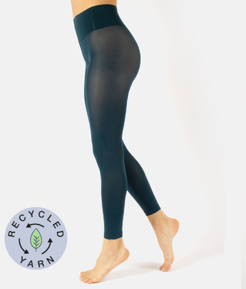 Petroleumsblå plus size leggings i genanvendte fibre