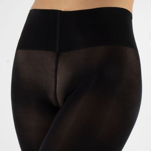 Sorte plus size leggings i genanvendte fibre