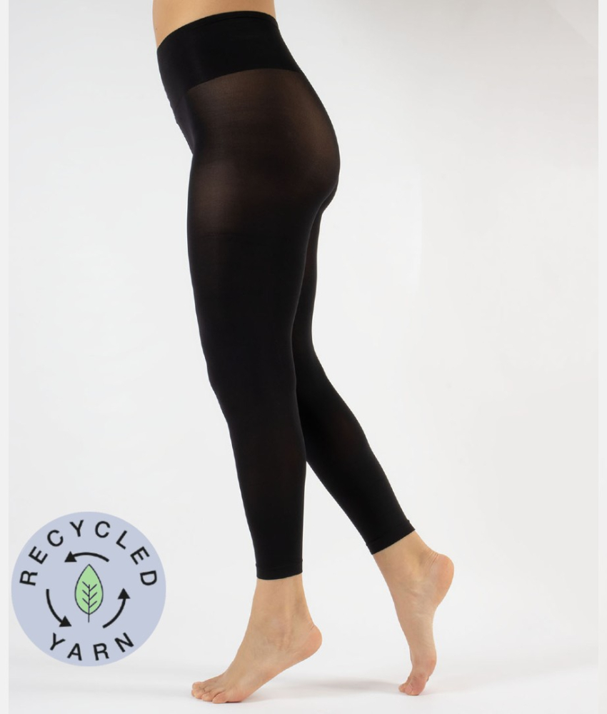 Sorte plus size leggings i genanvendte fibre