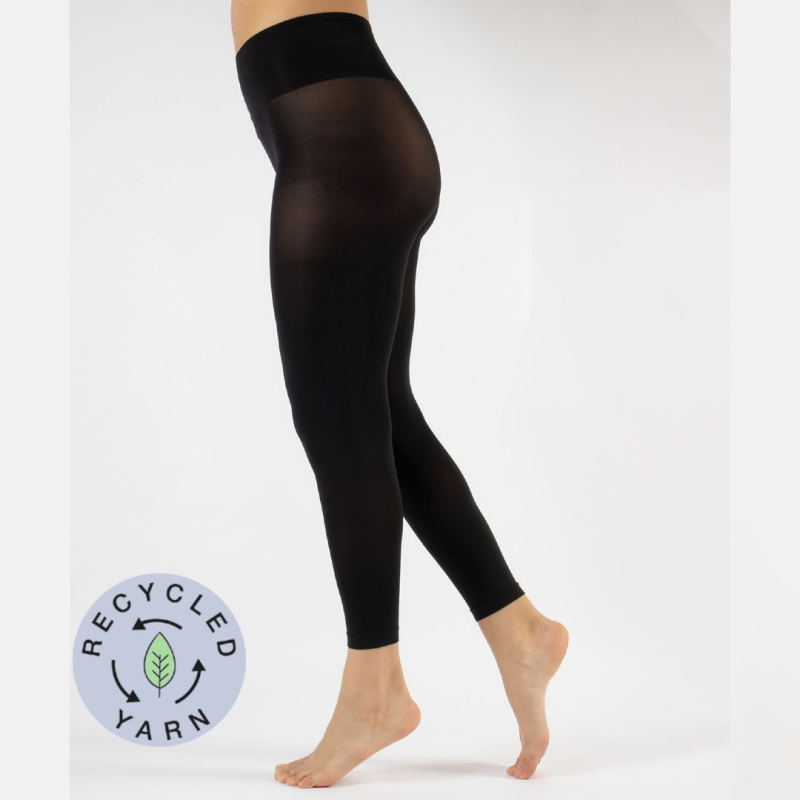 Black London Eco Denier Leggings Med Satin Finish
