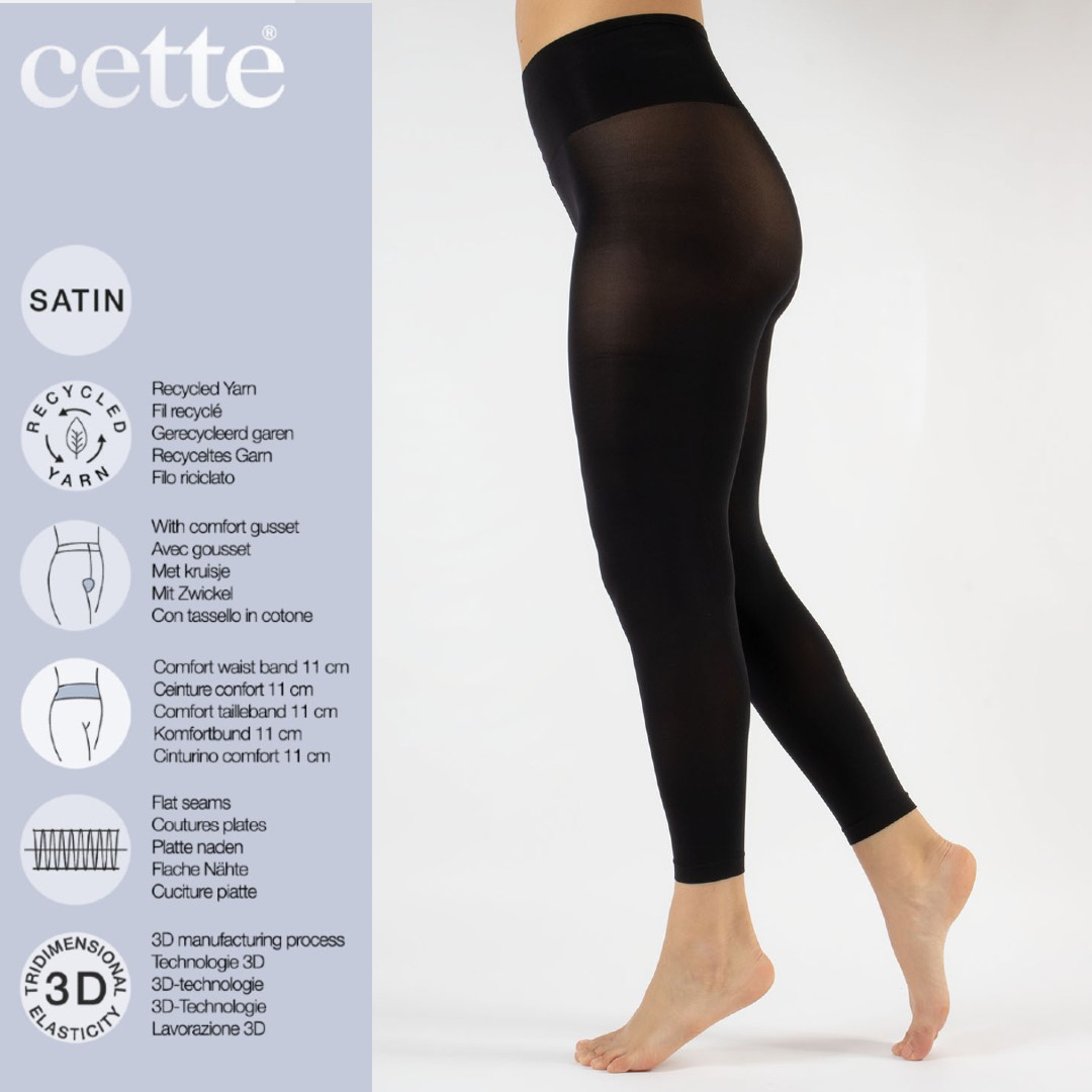 Sorte plus size leggings i genanvendte fibre