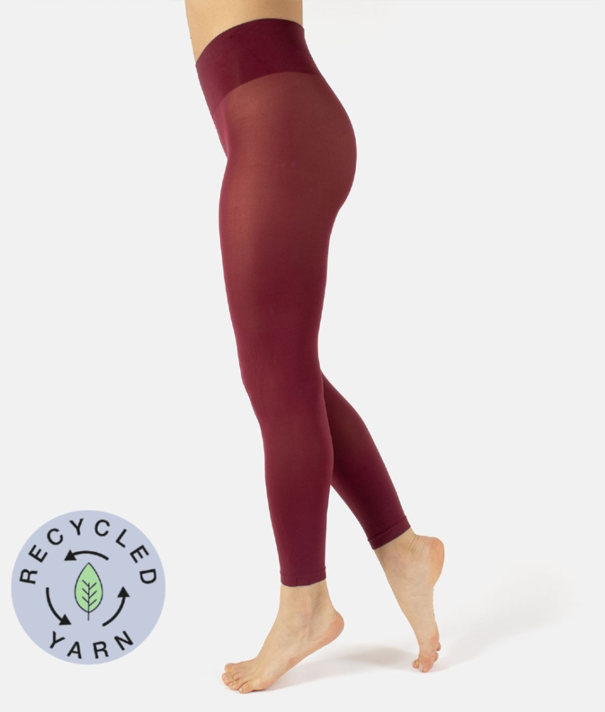 Bordeaux plus size leggings i genanvendte fibre