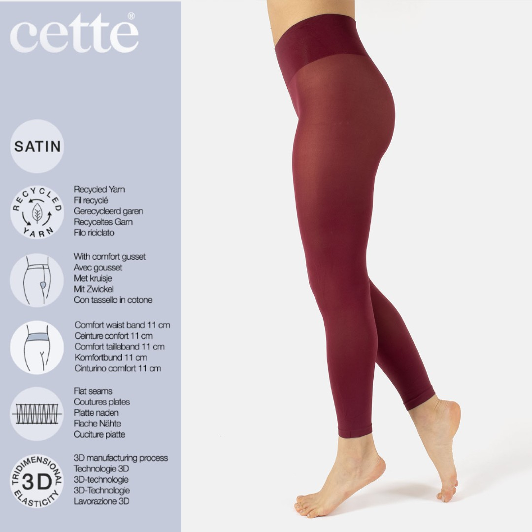 Bordeaux plus size leggings i genanvendte fibre
