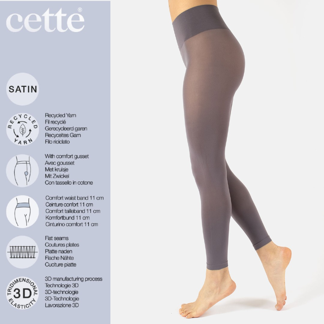 Grå plus size leggings i genanvendte fibre