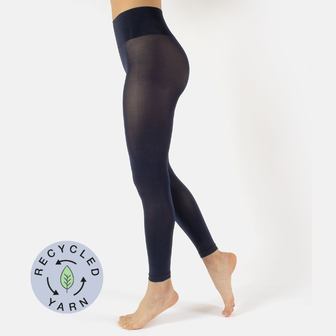 Marineblå plus size leggings i genanvendte fibre