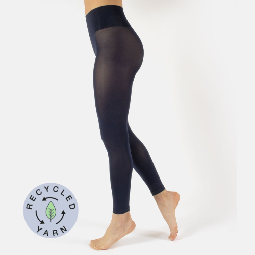 Marineblå plus size leggings i genanvendte fibre