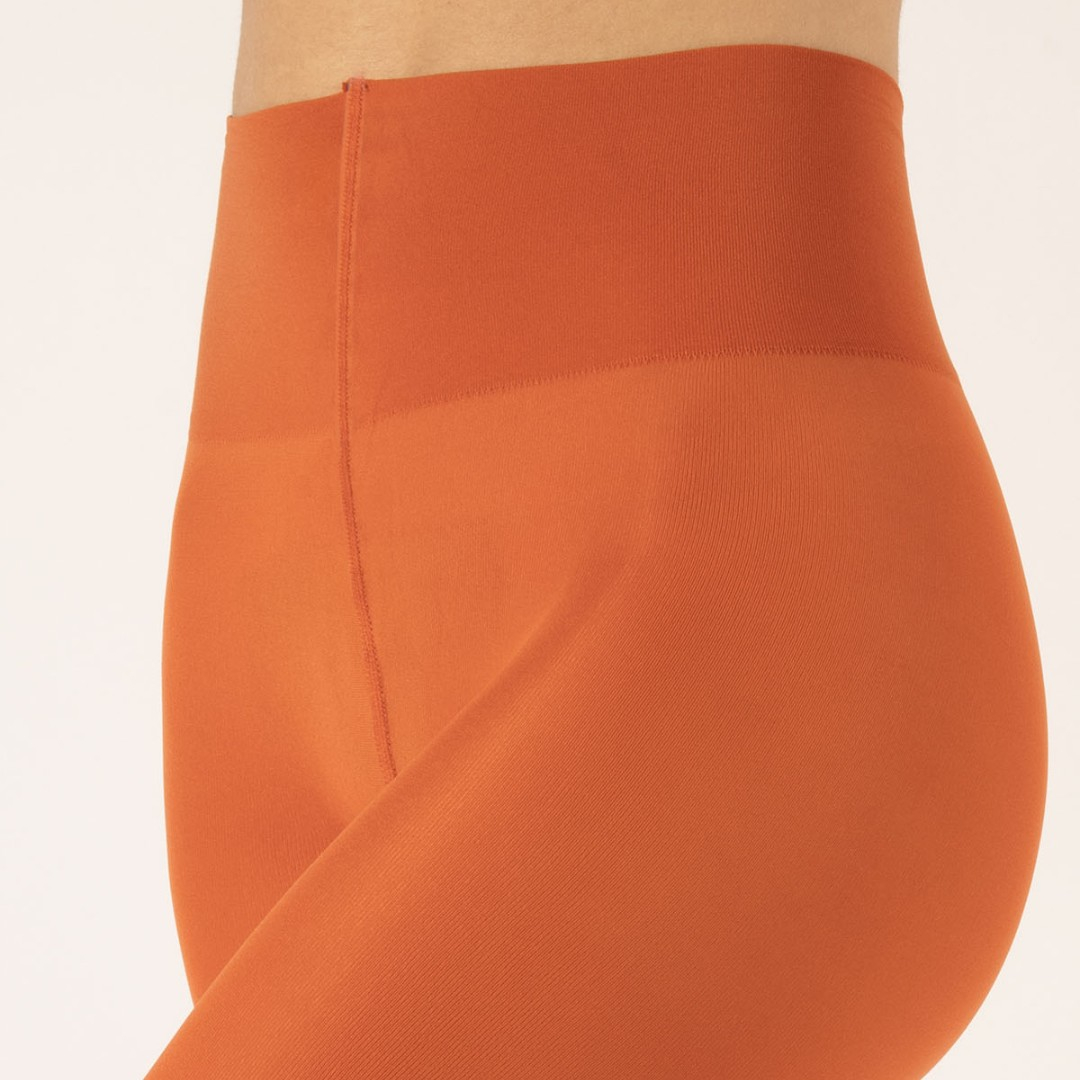 Orange plus size leggings i genanvendte fibre