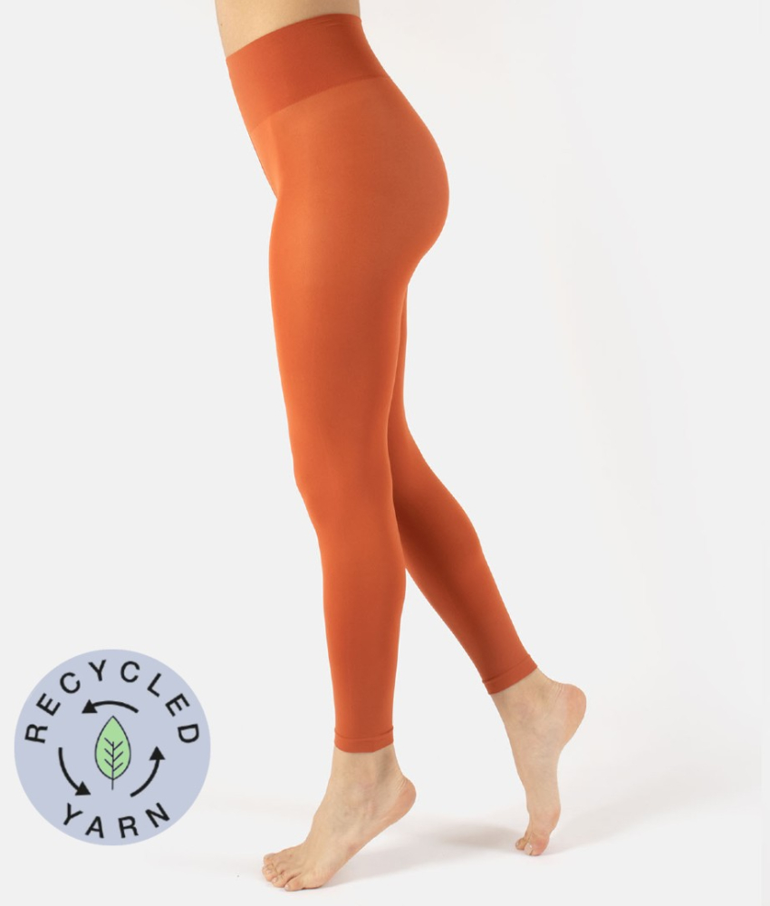 Orange plus size leggings i genanvendte fibre