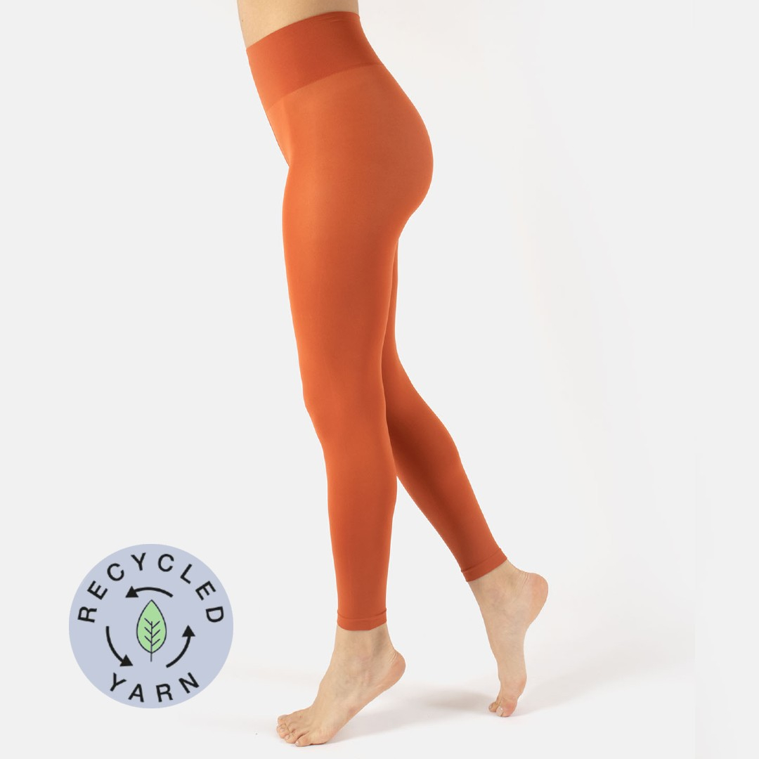 Orange plus size leggings i genanvendte fibre